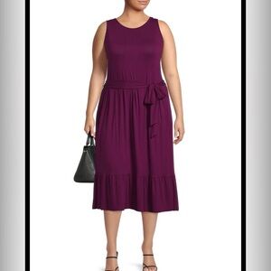 Terra & Sky Midi Dress in Rich Plum